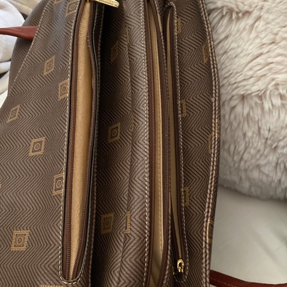 Texier Rich Leather and Coated Canvas Handbag Made in France - Picture 3 of 9